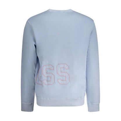 Blue Cotton Men Sweater