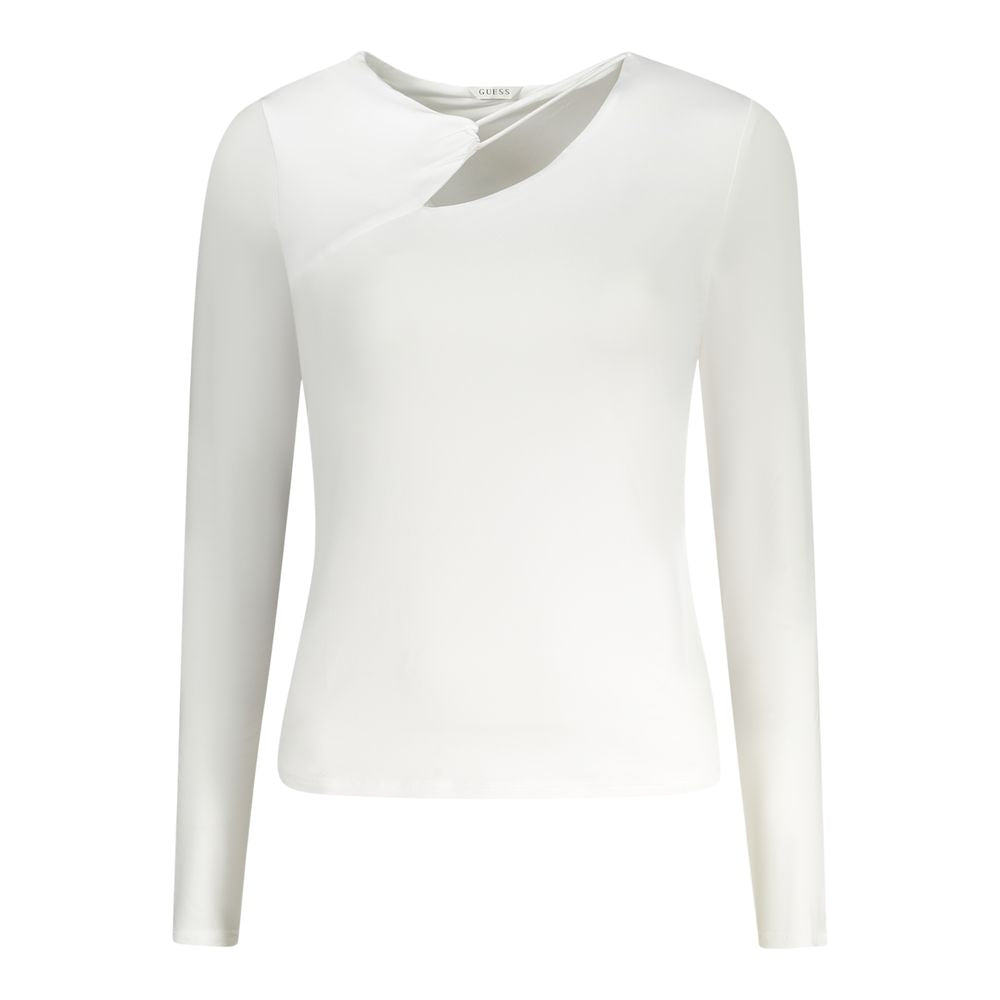 White Polyester Women T-Shirt