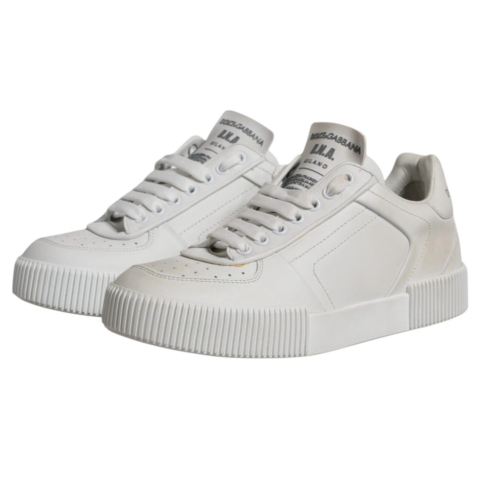 White Miami Leather Low Top Sneakers Shoes