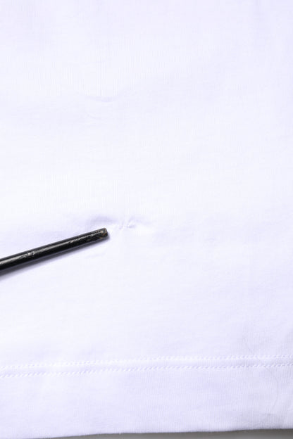 White Cotton DG Embroidery Crew Neck T-shirt