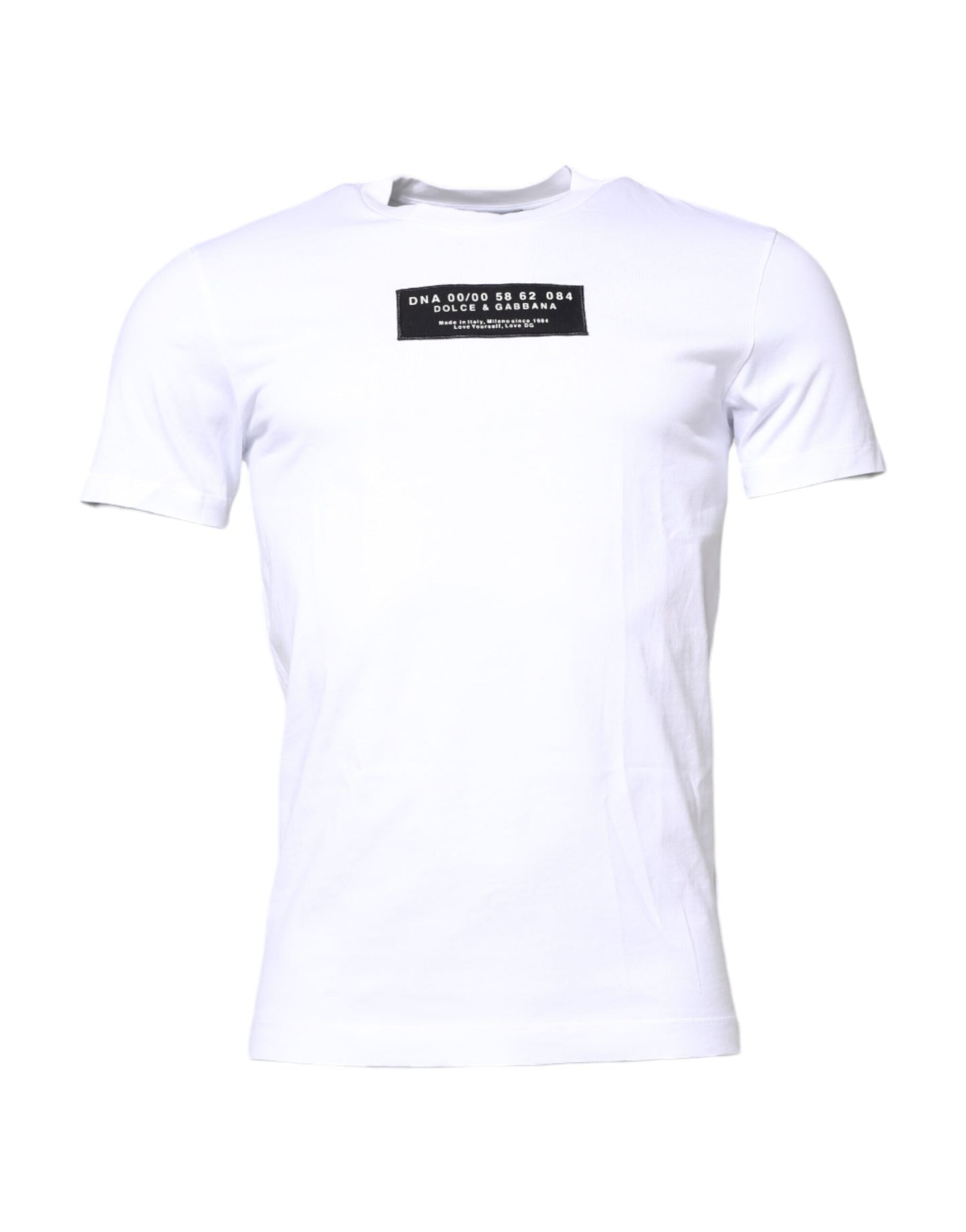 White Cotton Logo Patch Crew Neck T-shirt