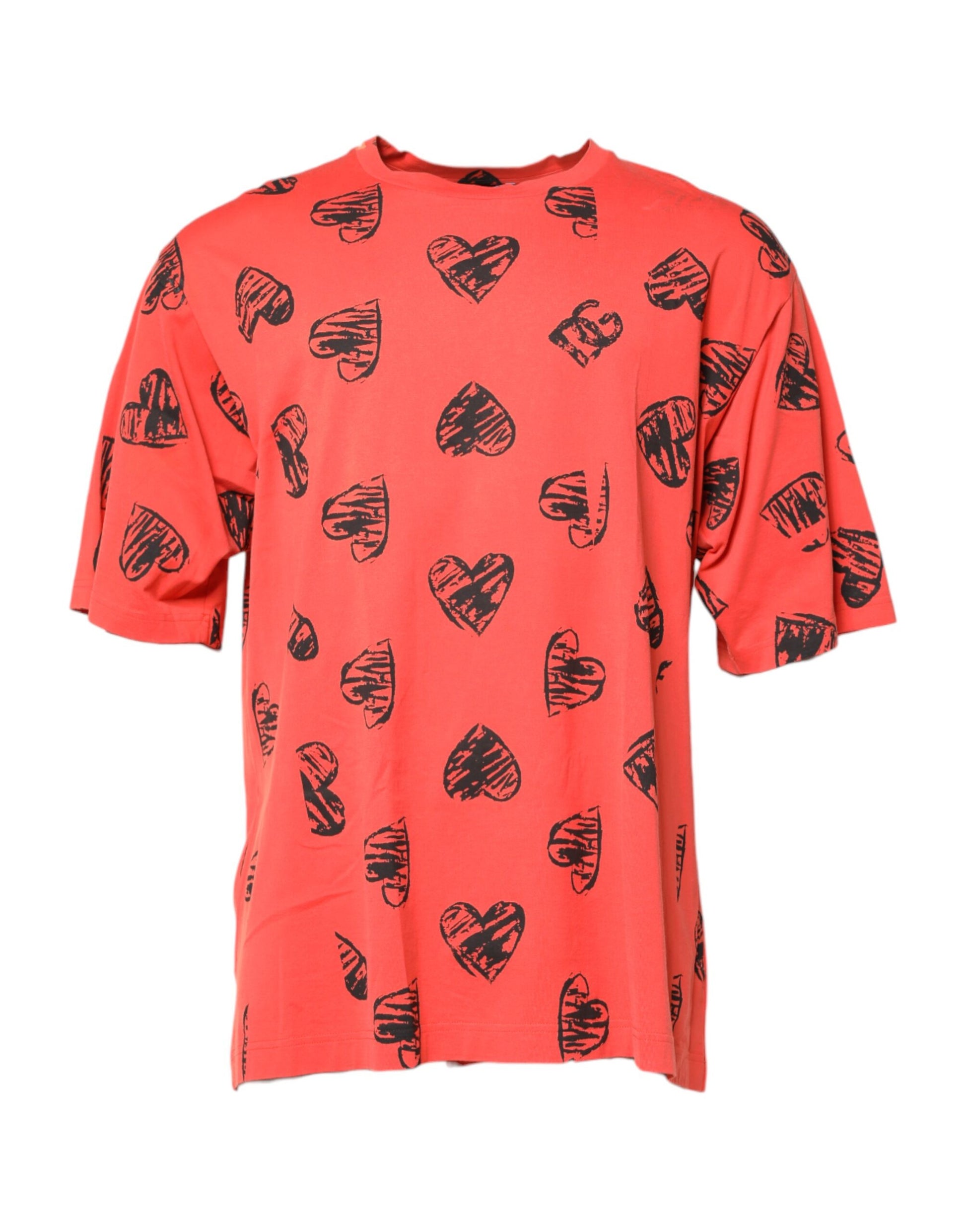 Red Cotton Short Sleeve DG Heart Logo T-shirt