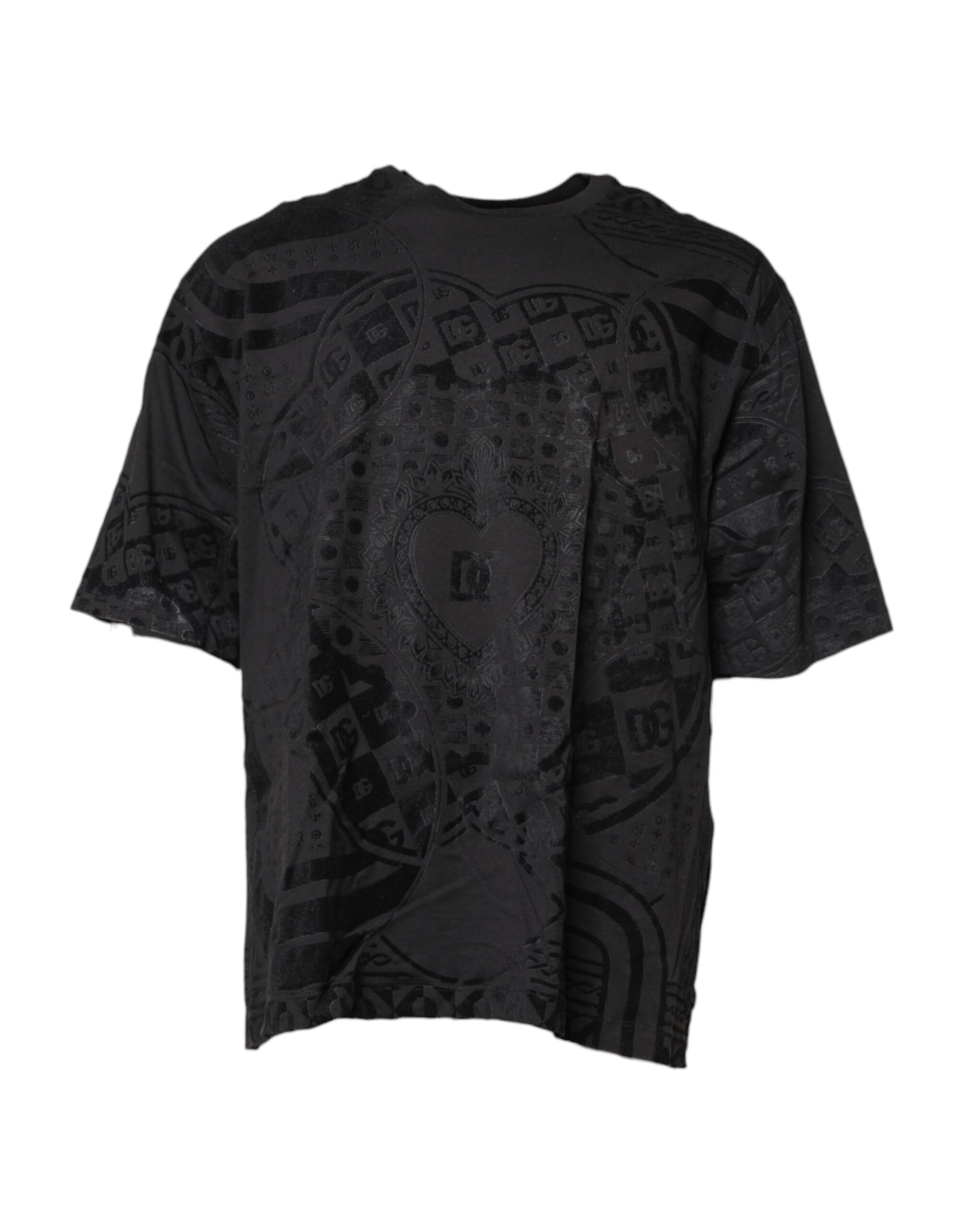 Black Cotton Bandana Logo Crew Neck T-shirt