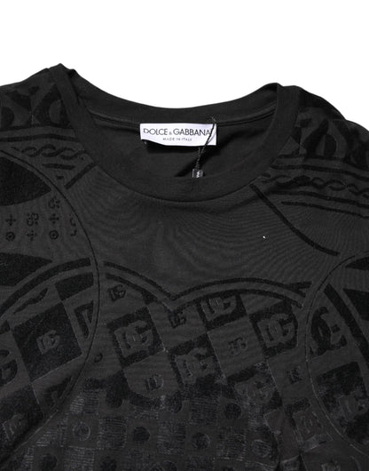 Black Cotton Bandana Logo Crew Neck T-shirt