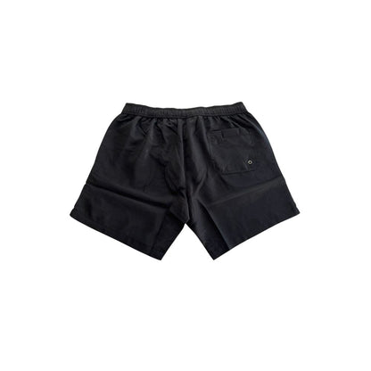 Black Polyester Men Swim Shorts