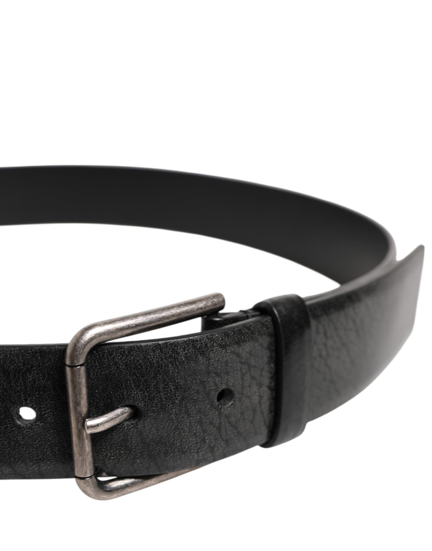 Black Classic Leather Metal Buckle Belt