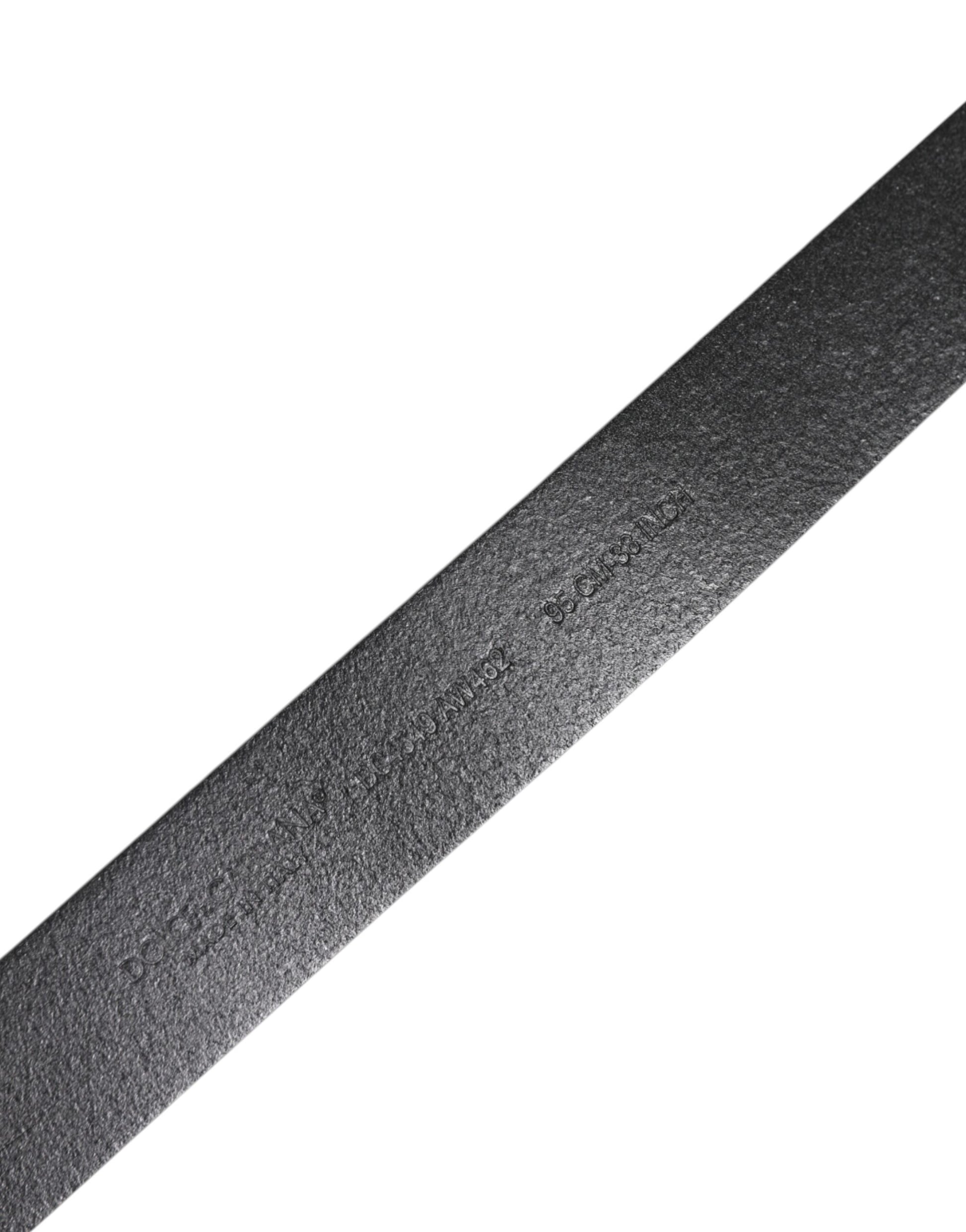 Black Classic Leather Metal Buckle Belt