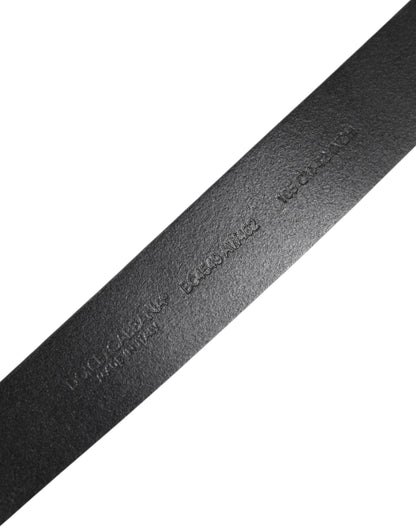 Black Classic Leather Metal Buckle Belt