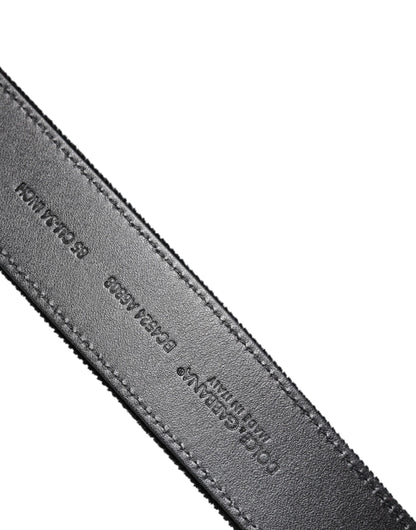 Black Cotton Silver Metal Buckle Belt