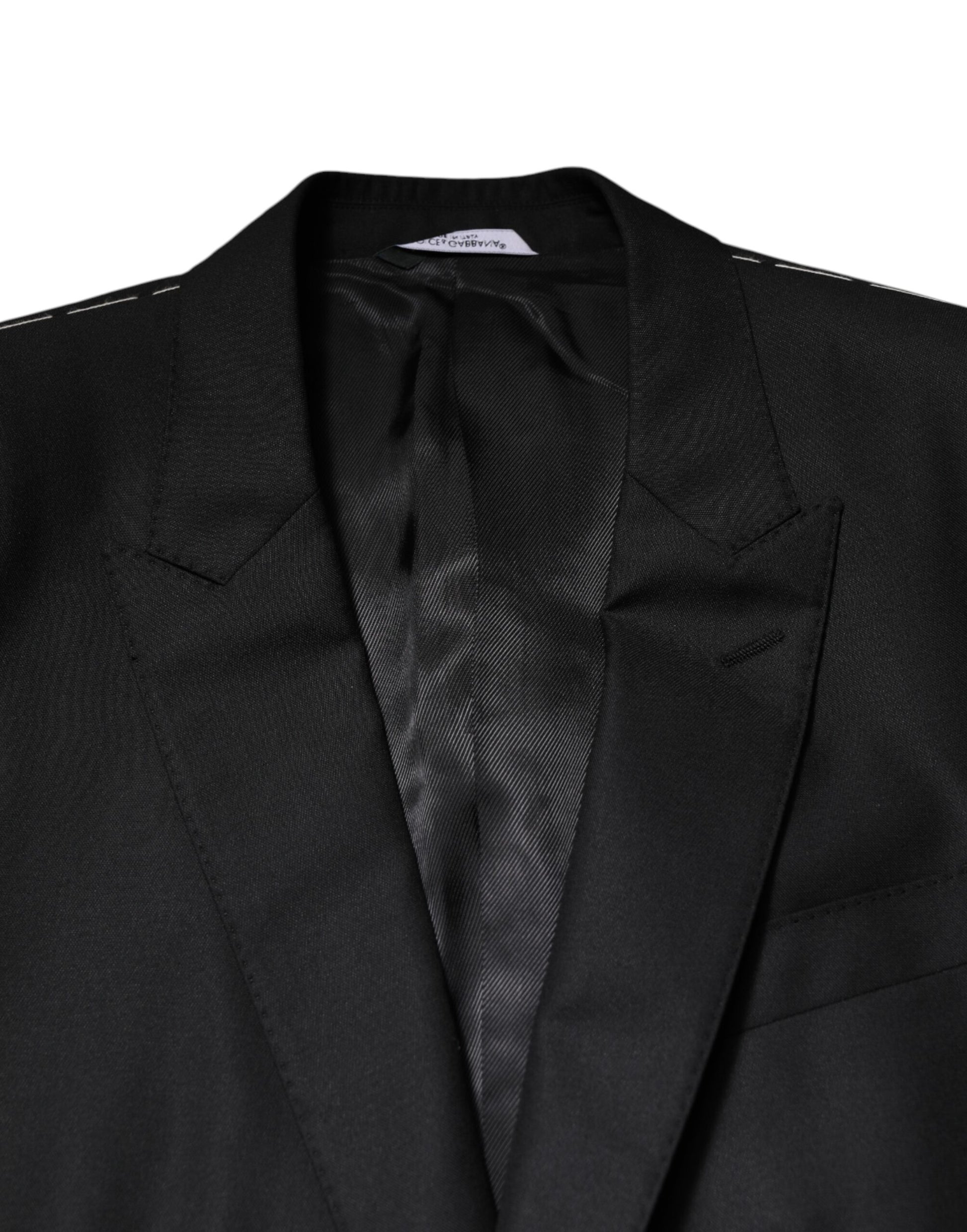 Black Single Breasted Suit 2 Piece Jacket