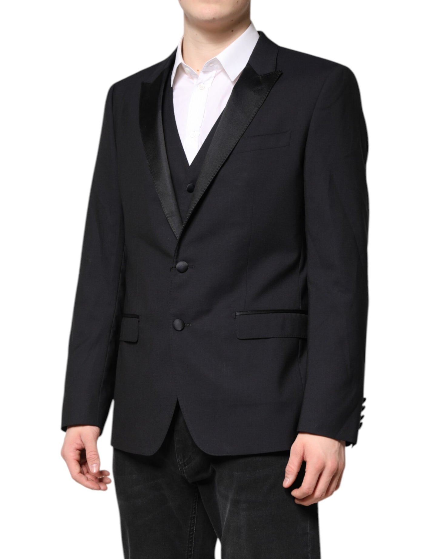 Dark Blue MARTINI Wool Suit 2 Piece Jacket