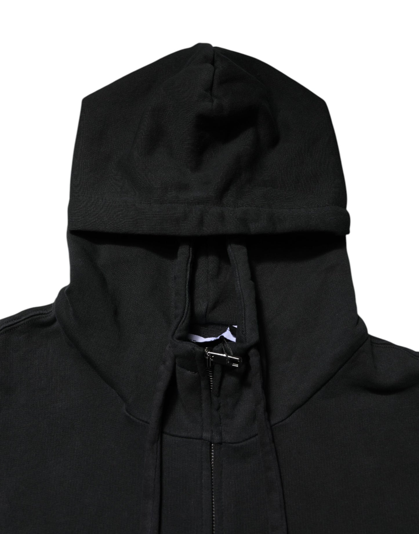 Black Logo Full Zip Hooded Men Sweatshirt Sweater