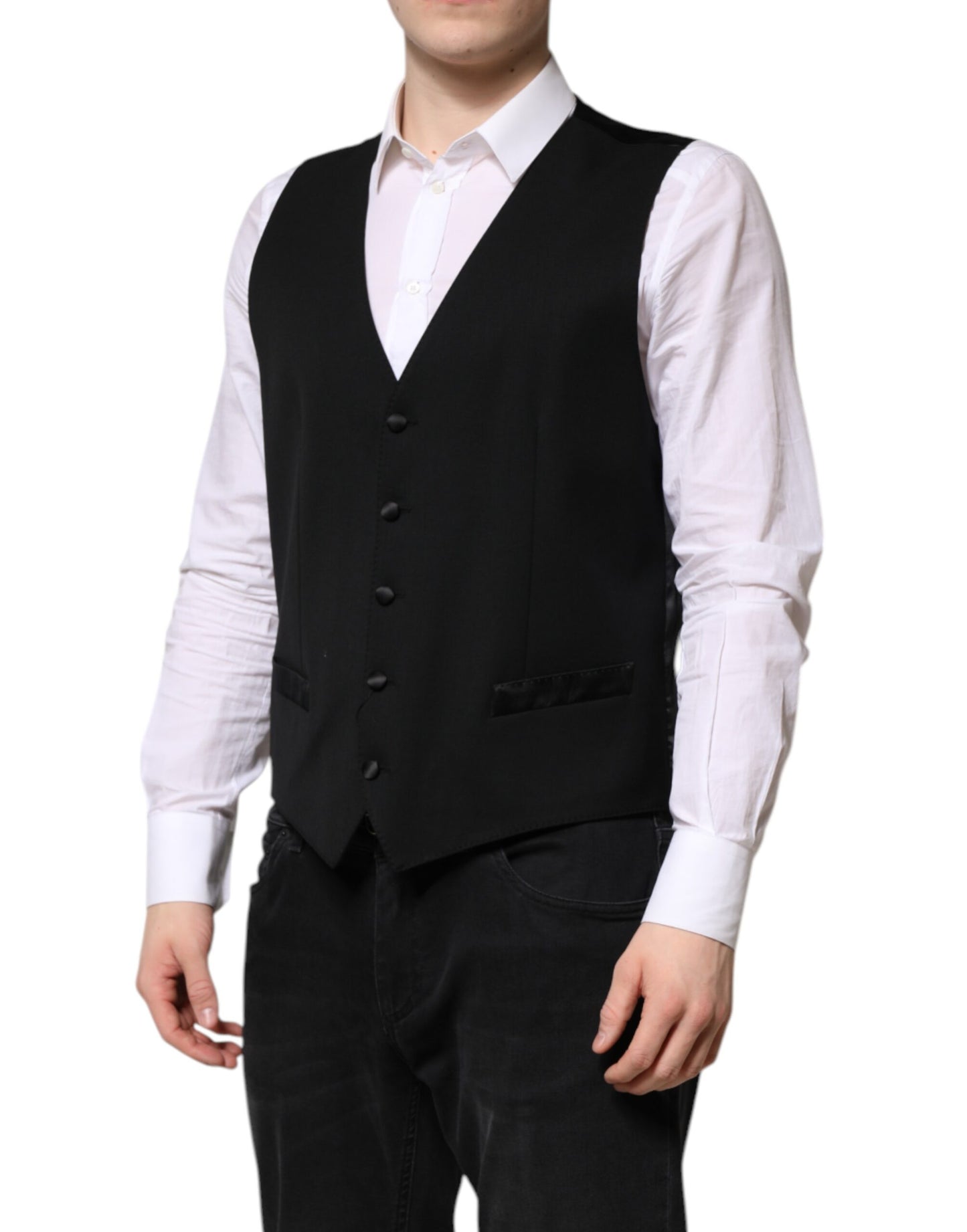 Black Wool Dress Formal Men Waistcoat Vest