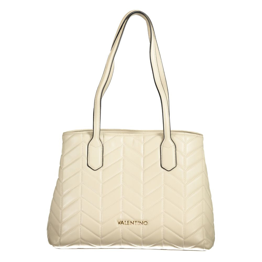 Beige Polyethylene Women Handbag