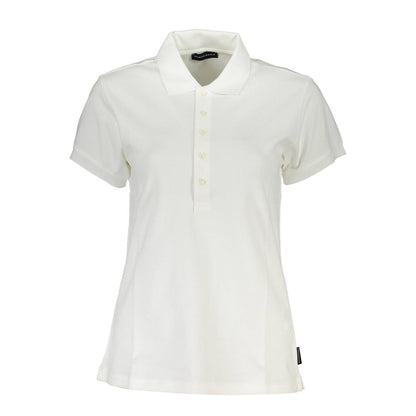 White Cotton Women Polo Shirt