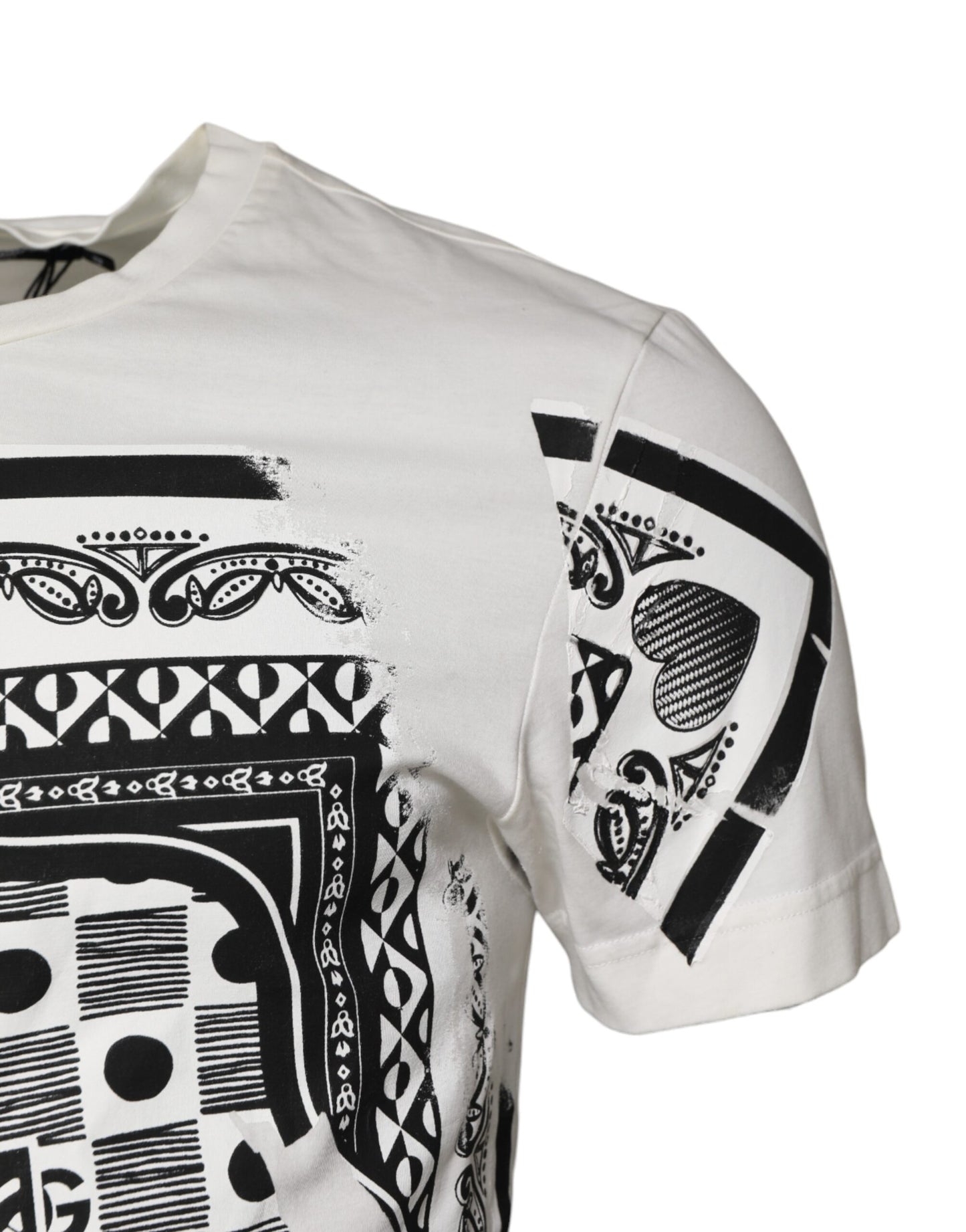White Cotton Logo Bandana Print T-shirt