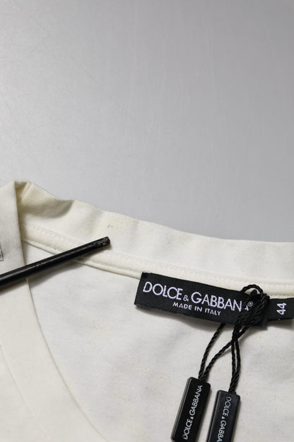 White Cotton Logo Bandana Print T-shirt