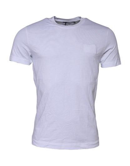 White Cotton Logo Patch Crew Neck T-shirt