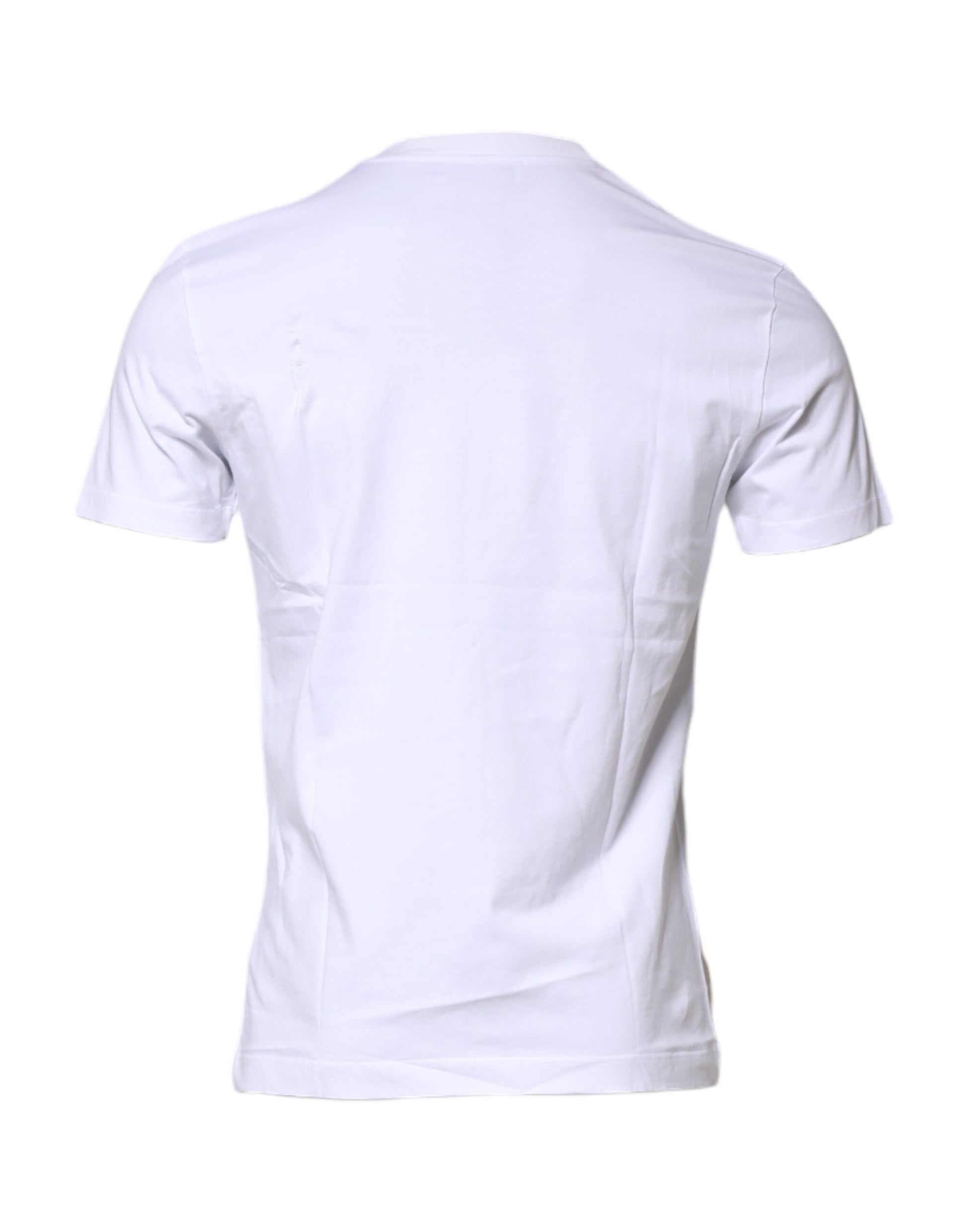 White Cotton Logo Patch Crew Neck T-shirt