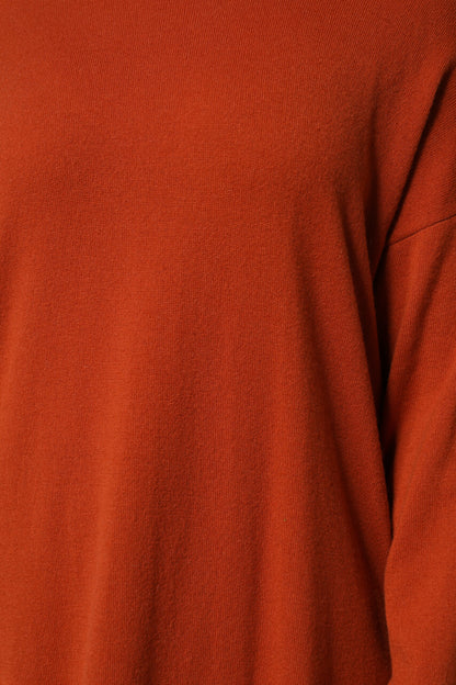 Dark Orange Long Sleeves Turtleneck Sweater