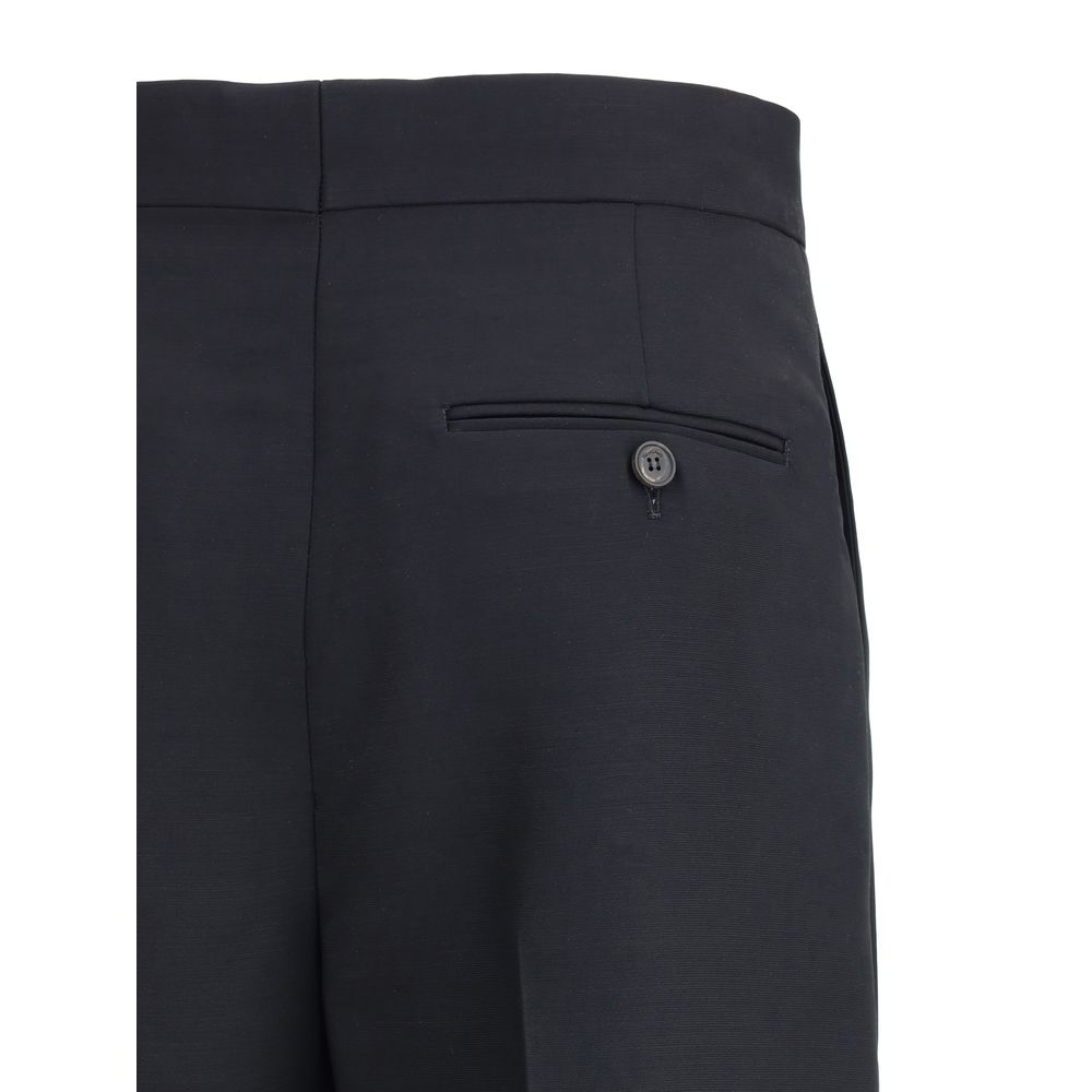 Black Viscose Casual Pants