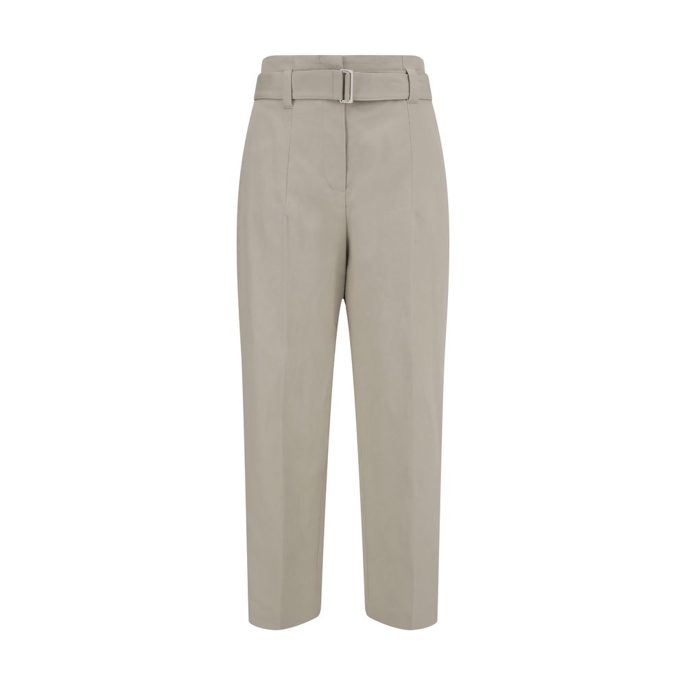 Cream Cotton Casual Pants