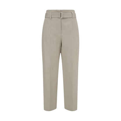 Cream Cotton Casual Pants