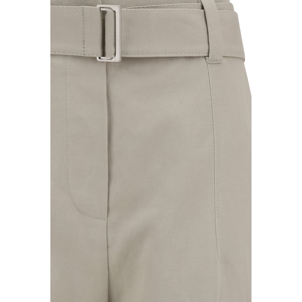 Cream Cotton Casual Pants