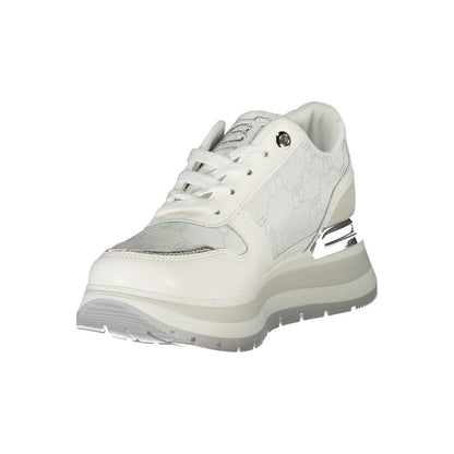 White Polyester Women Sneaker