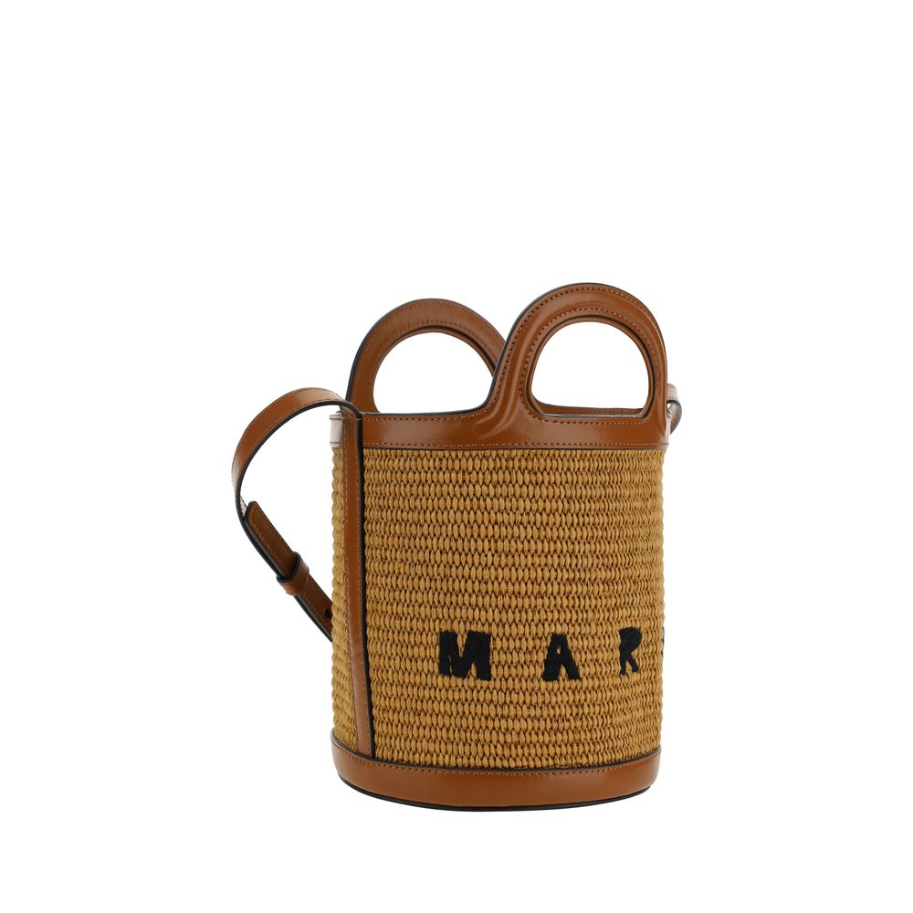 Brown Cotton Backet Bag