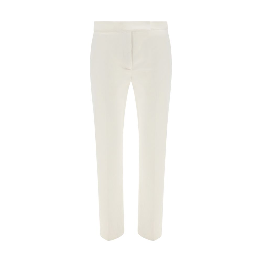 White Silk Casual Pants