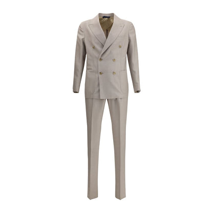 Beige Fleece Wool Two-Piece Suit