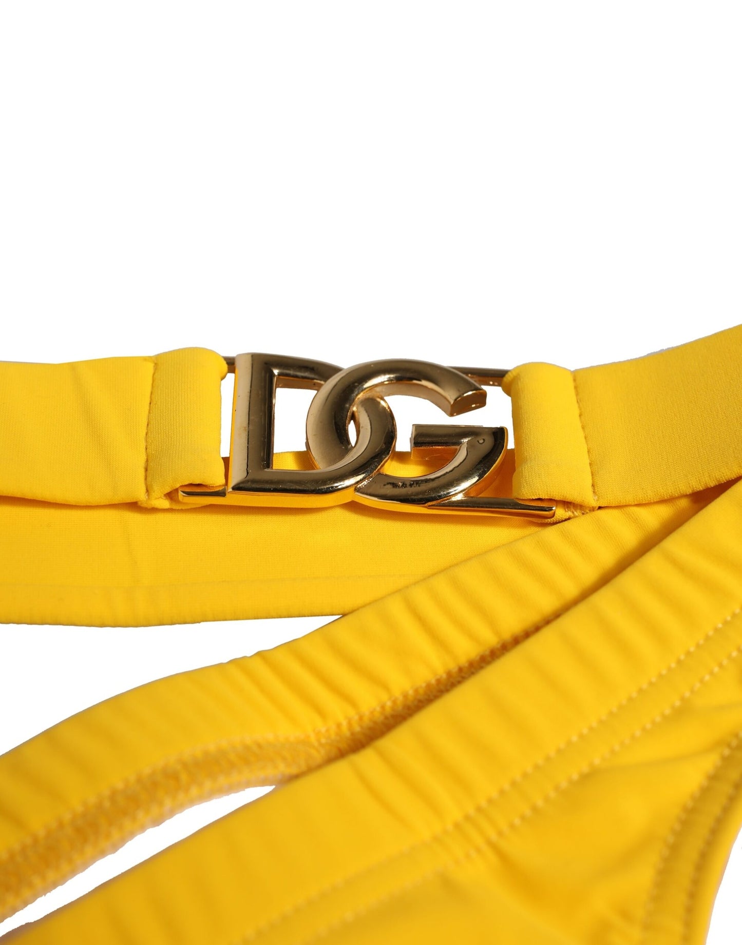 Yellow Waistband Logo Beachwear Brief Swimwear