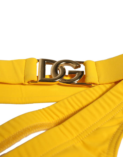 Yellow Waistband Logo Beachwear Brief Swimwear