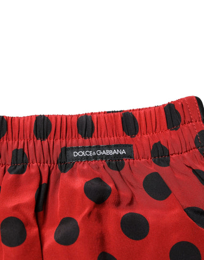 Red Silk Polka Dot Boxer Shorts Underwear