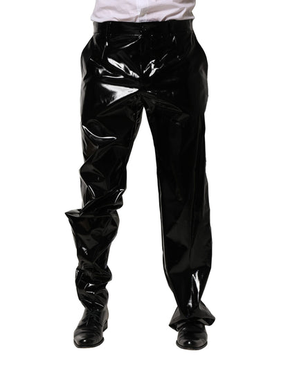 Black Nylon Straight Men Pants