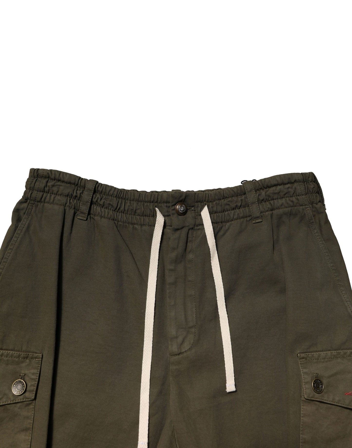 Brown Cotton Cargo Drawstring Pants