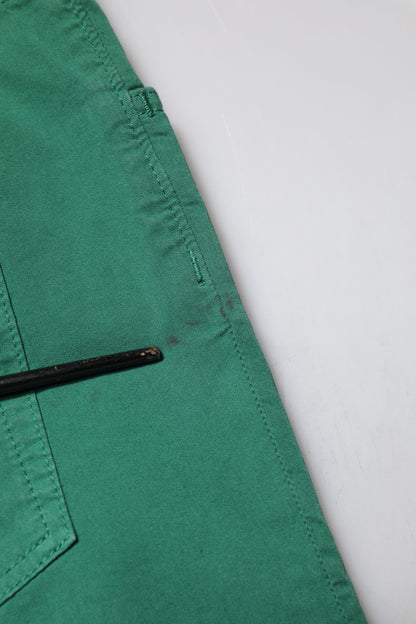 Green Cotton Stretch Skinny Men Denim Jeans