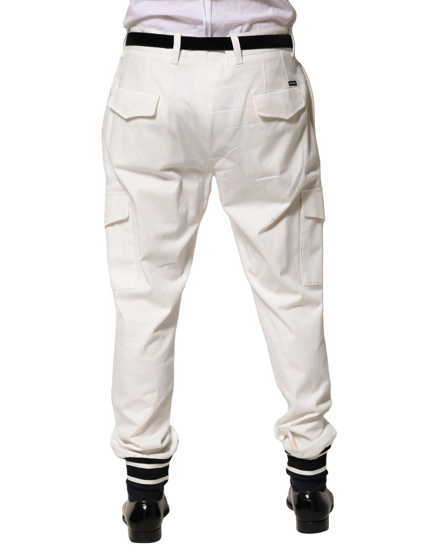 White Cotton Cargo Jogger Men Pants