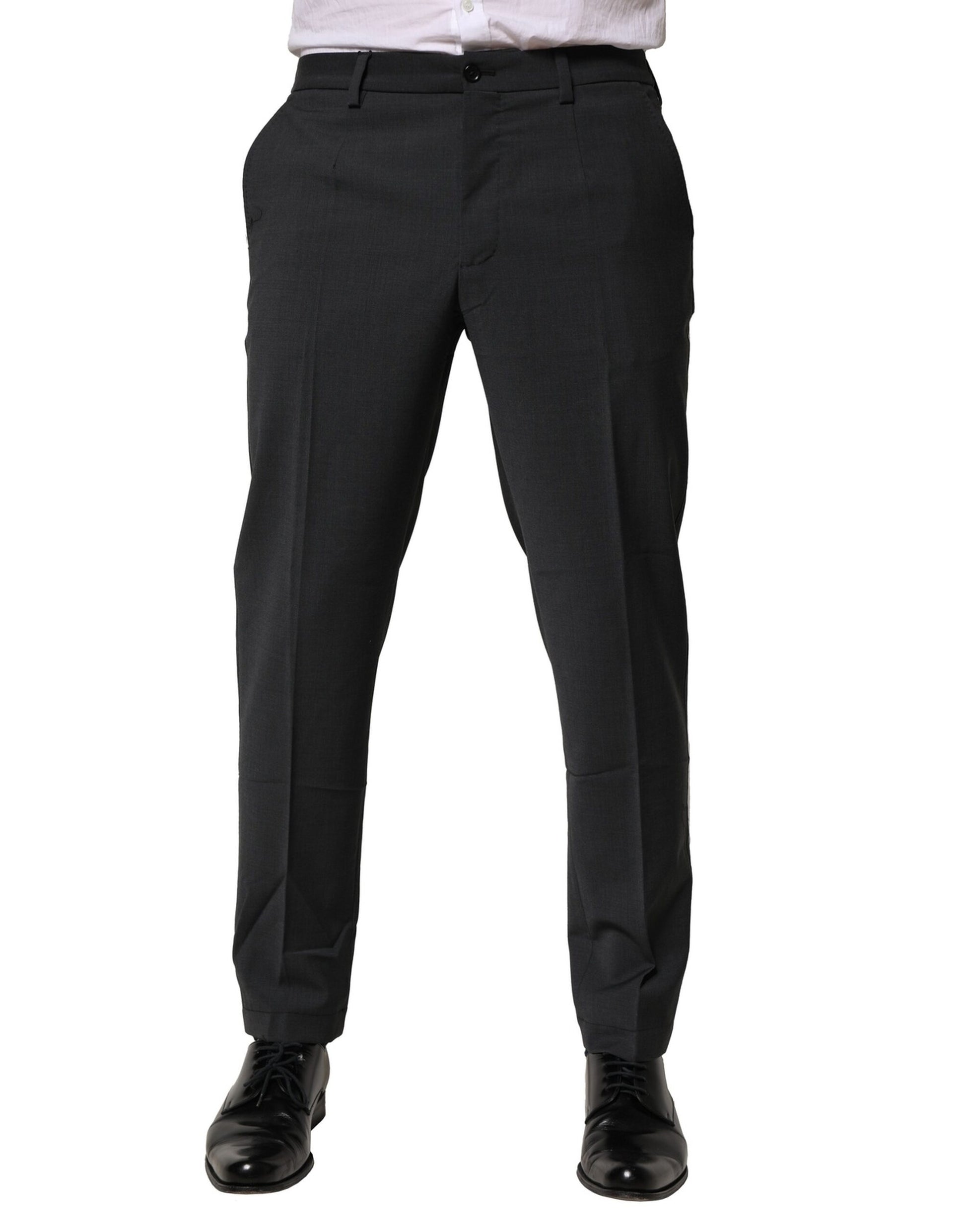 Black Wool Dress Slim Formal Pants