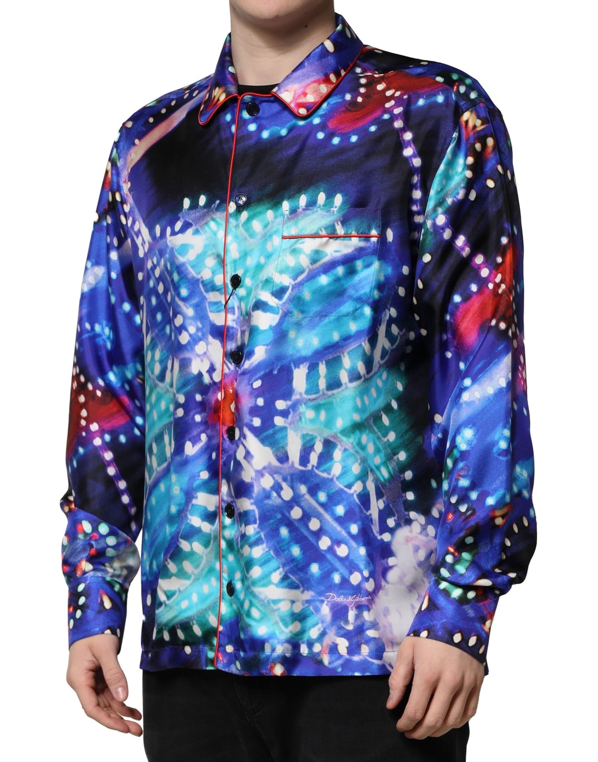 Multicolor Printed Silk Lounge Casual Shirt