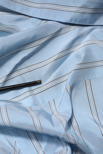 Light Blue MARTINI Striped Formal Dress Shirt