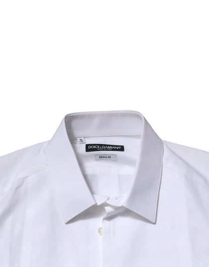 White Bib Cotton Poplin GOLD Men Formal Shirt