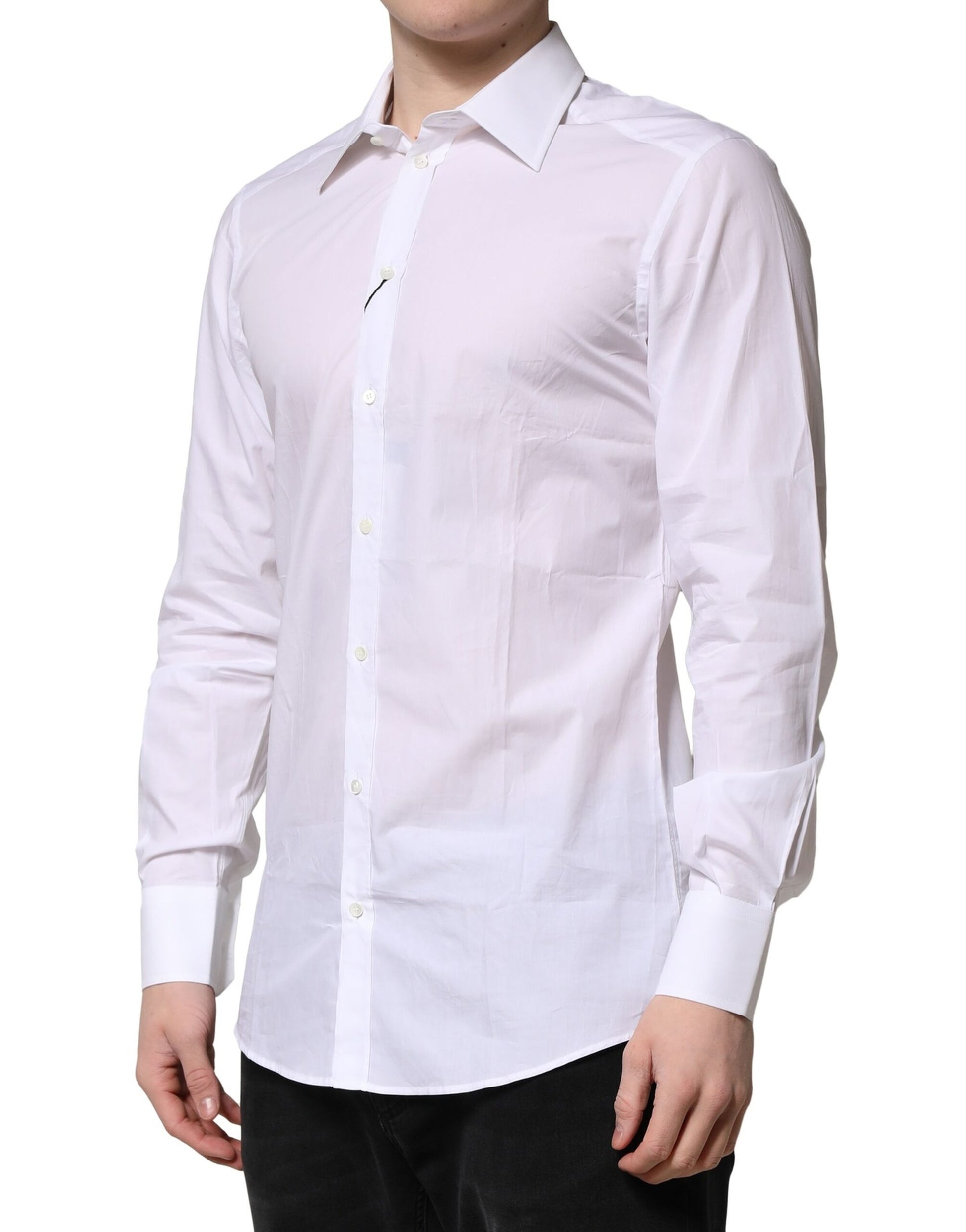 White Cotton Long Sleeves GOLD Formal Shirt