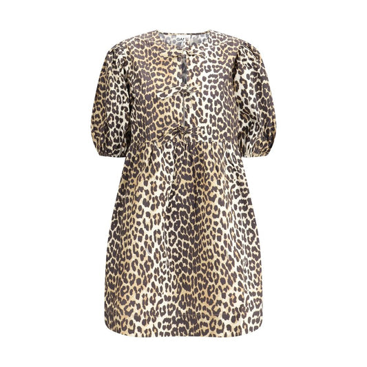 Brown Cotton Casual Dress