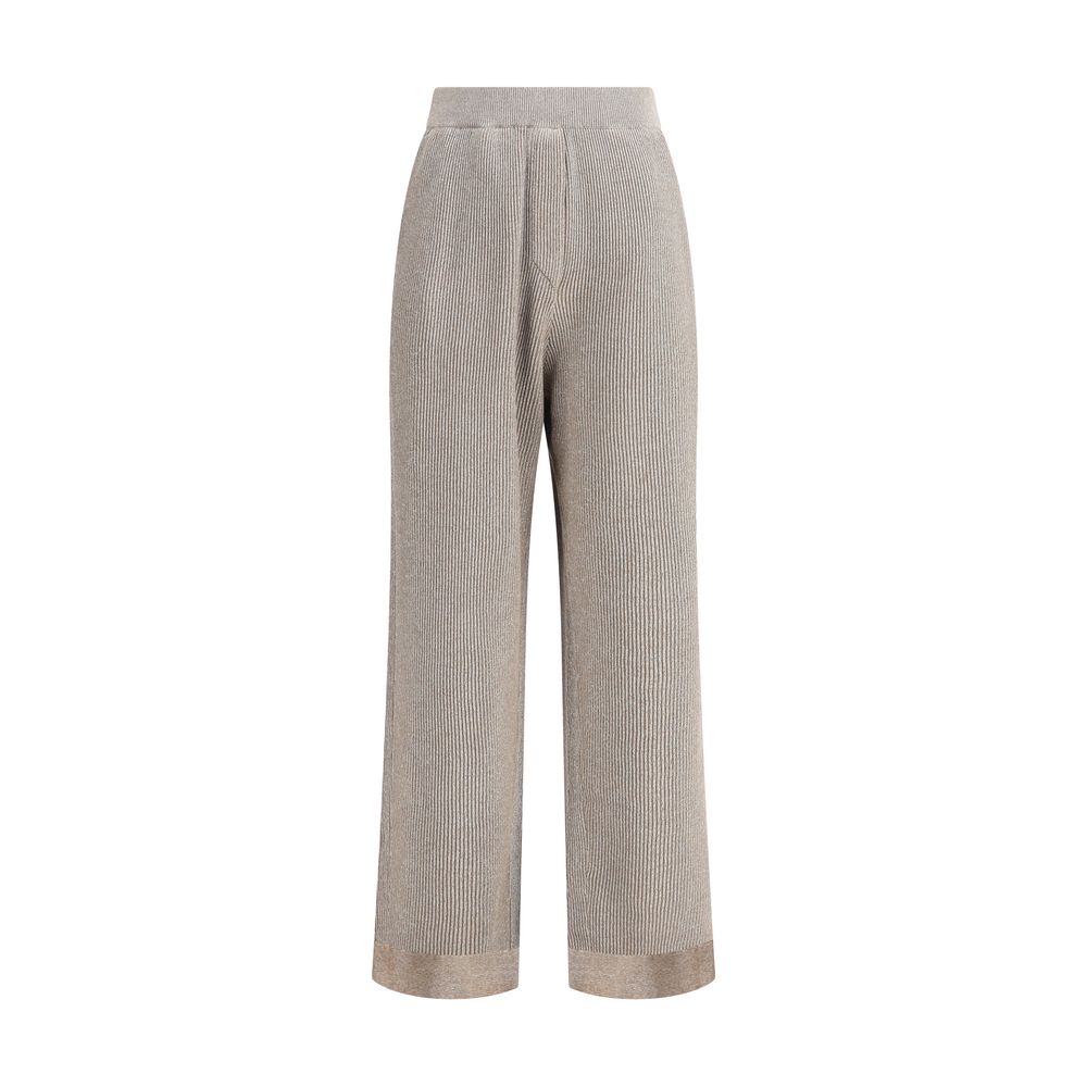 Gold Cotton Casual Pants