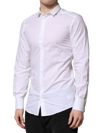 White Cotton GOLD Long Sleeves Formal Shirt