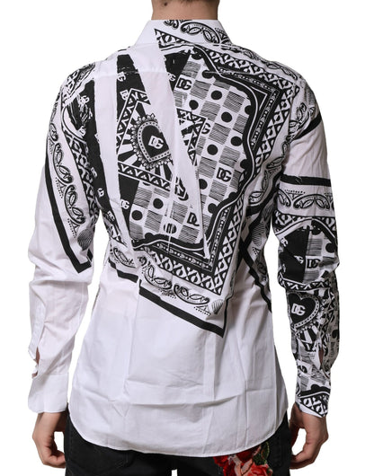 White MARTINI Bandana Print Formal Shirt