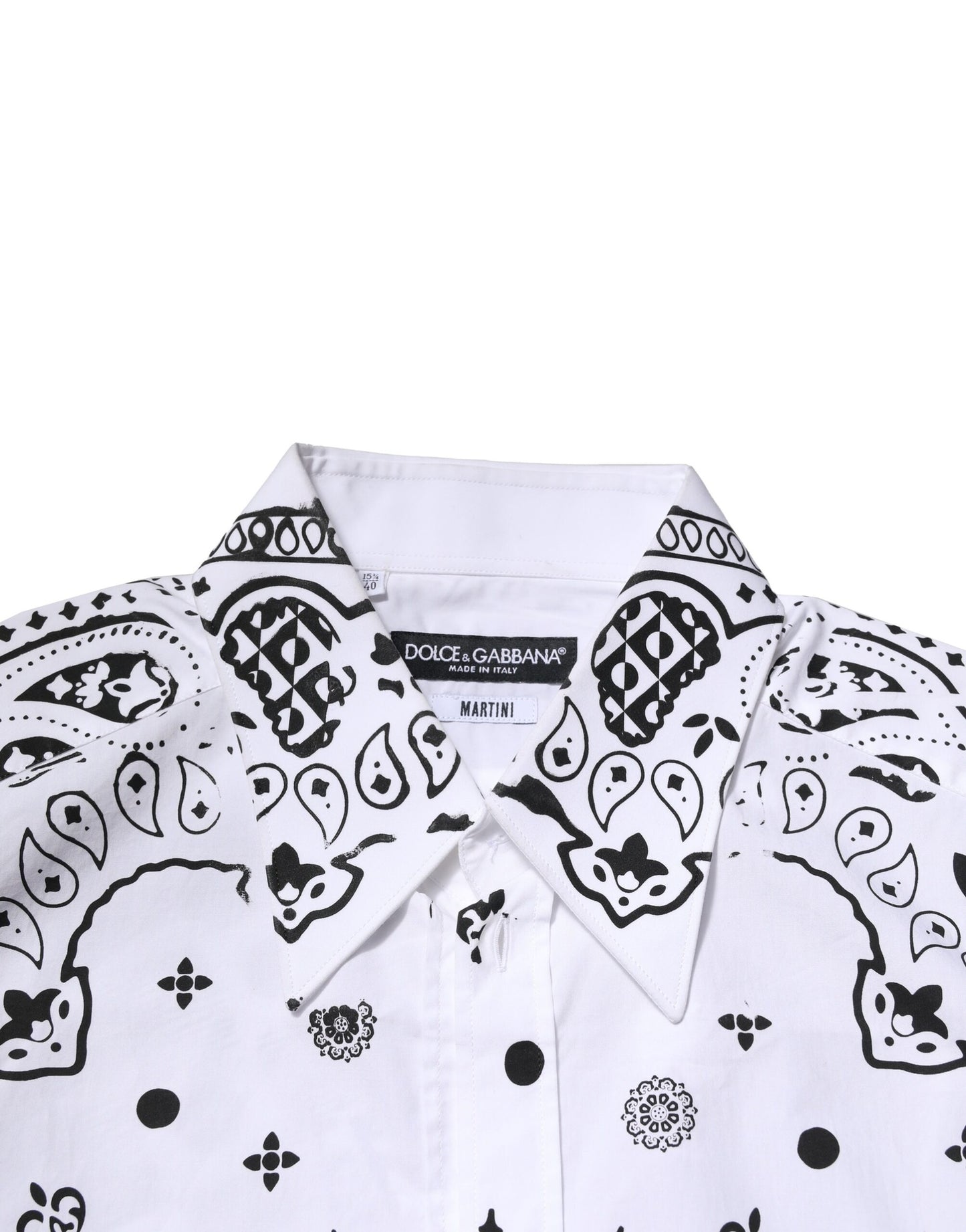 White MARTINI Bandana Print Formal Shirt
