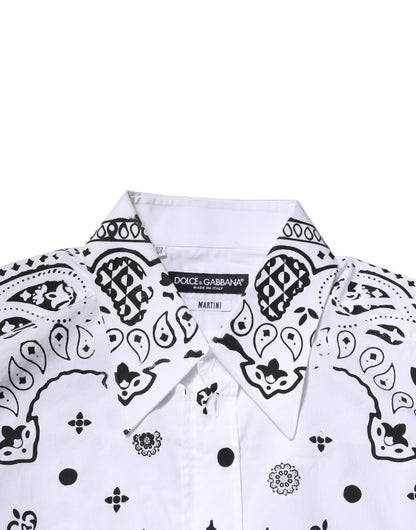 White MARTINI Bandana Print Formal Shirt